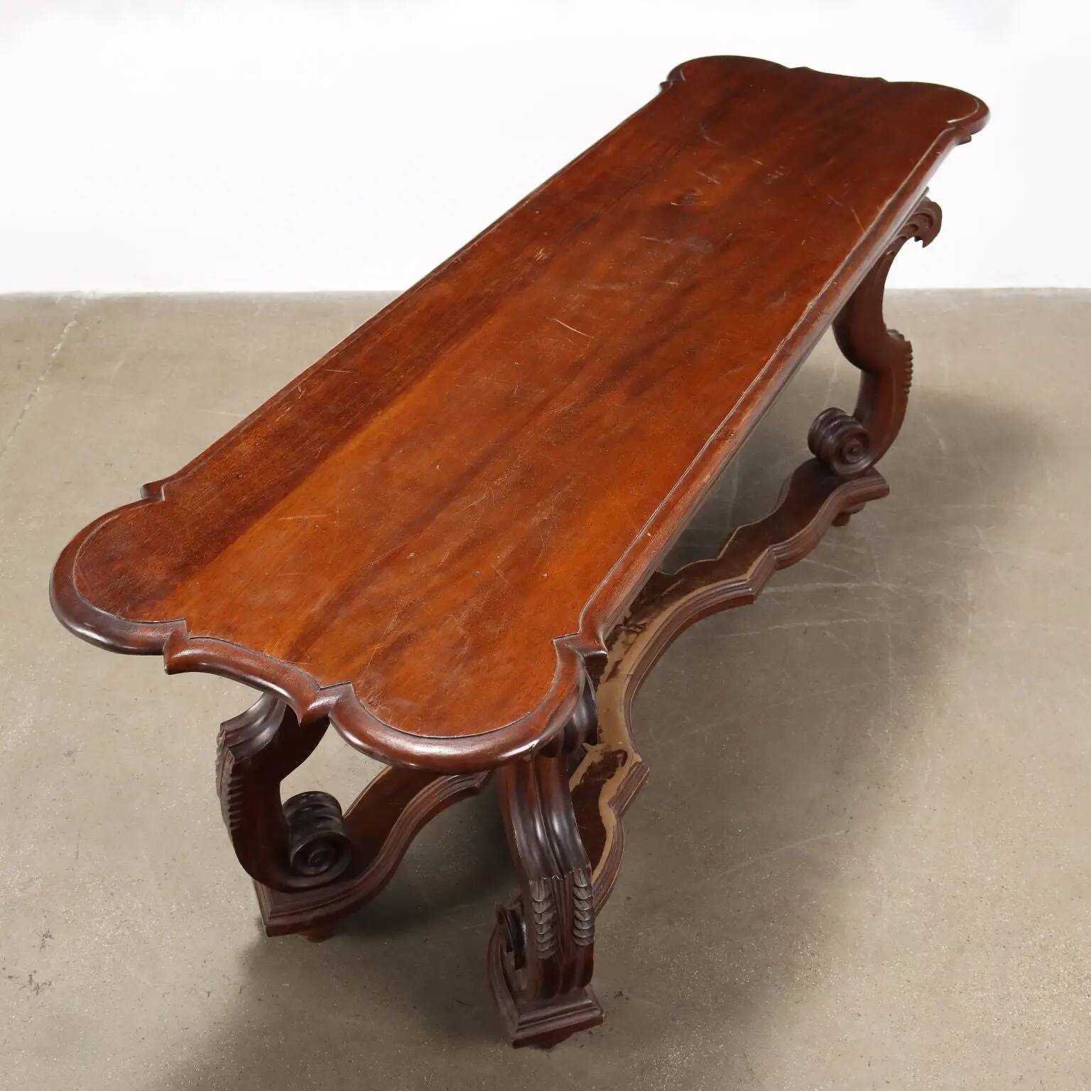 Antique poplar desk with a small drawer, Italy, early 20th century.