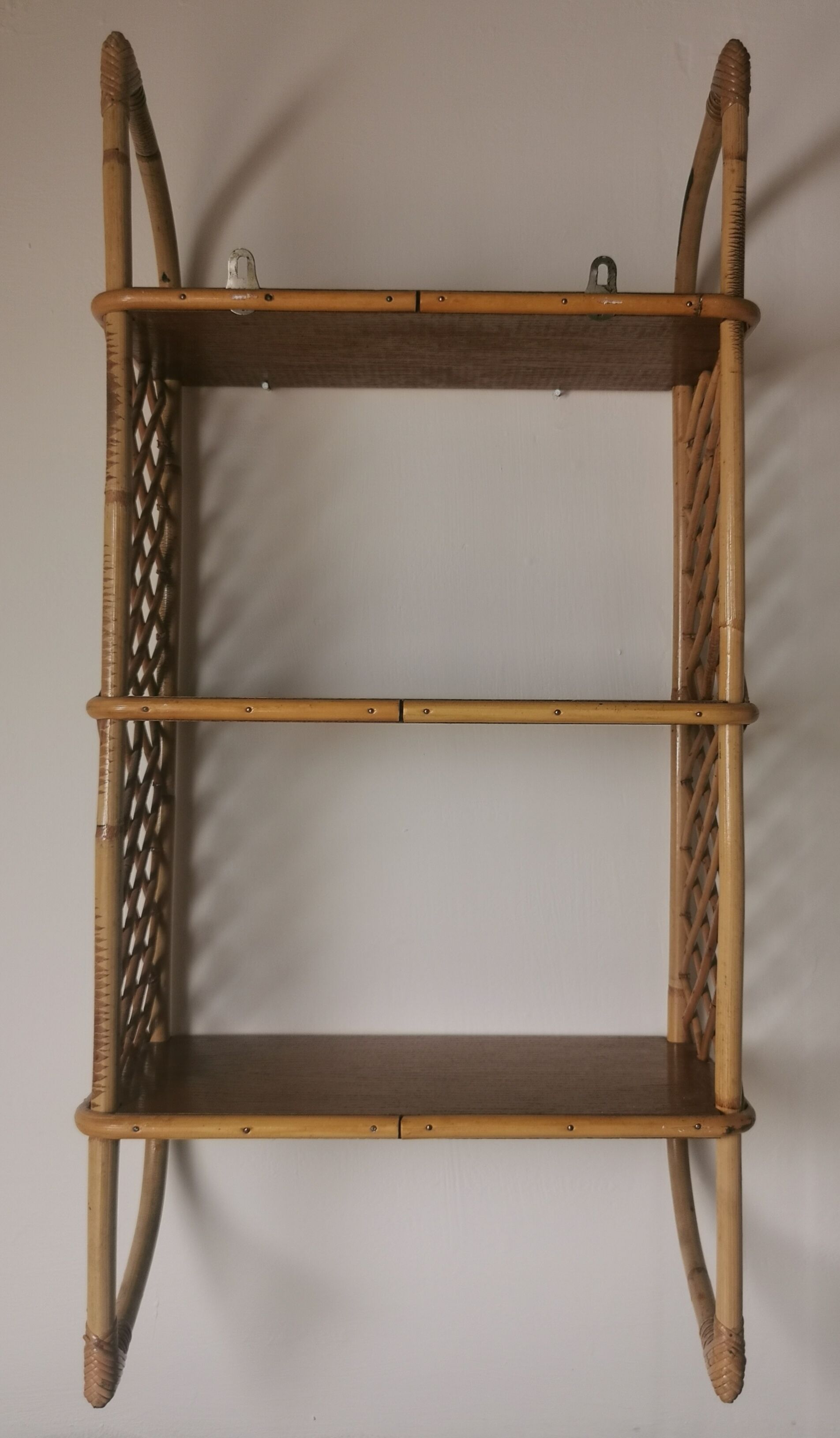 Vintage rattan wall shelf
