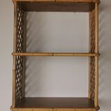 Vintage rattan wall shelf