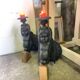 Pair of garden candlesticks