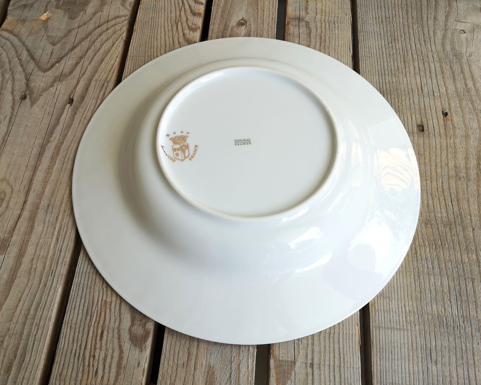 Porcelain service dish by Limoges france nenuphar rose decoration