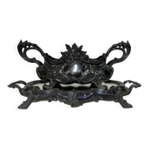 Table jardinière and its silver-plated tray in Louis XV style.