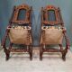 Pair of twisted oak chairs