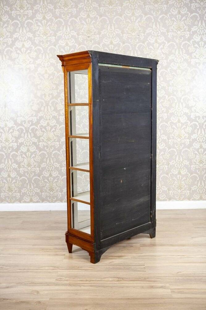 Mid-20th Century Single-Leaf Beech Display Cabinet, 1940s