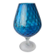 Blue blown glass vase on a stand, Empoli art.
