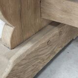 Large 19th century elm monastery table with solid top