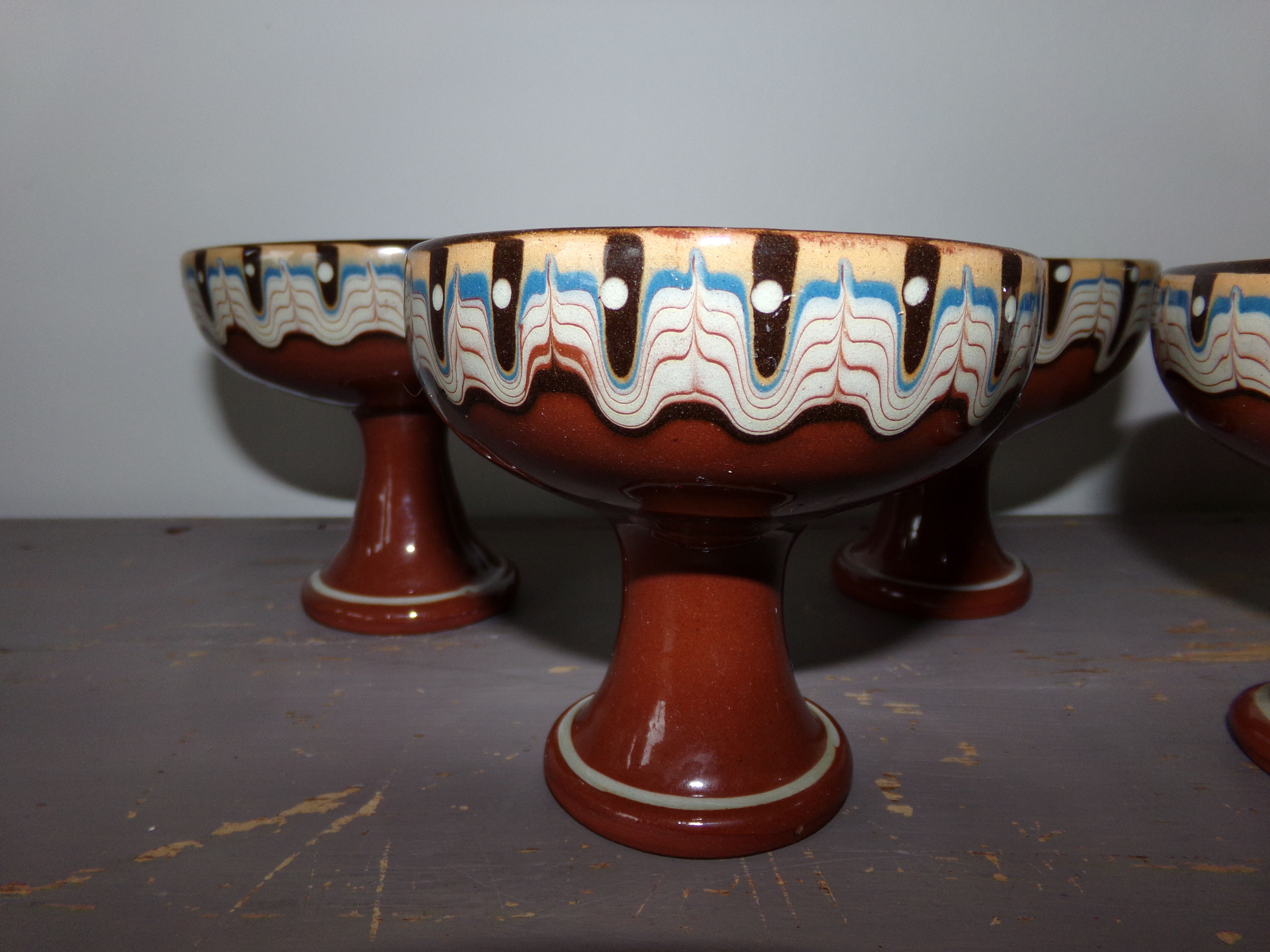 Vintage earthenware cups Bulgaria - Troyan