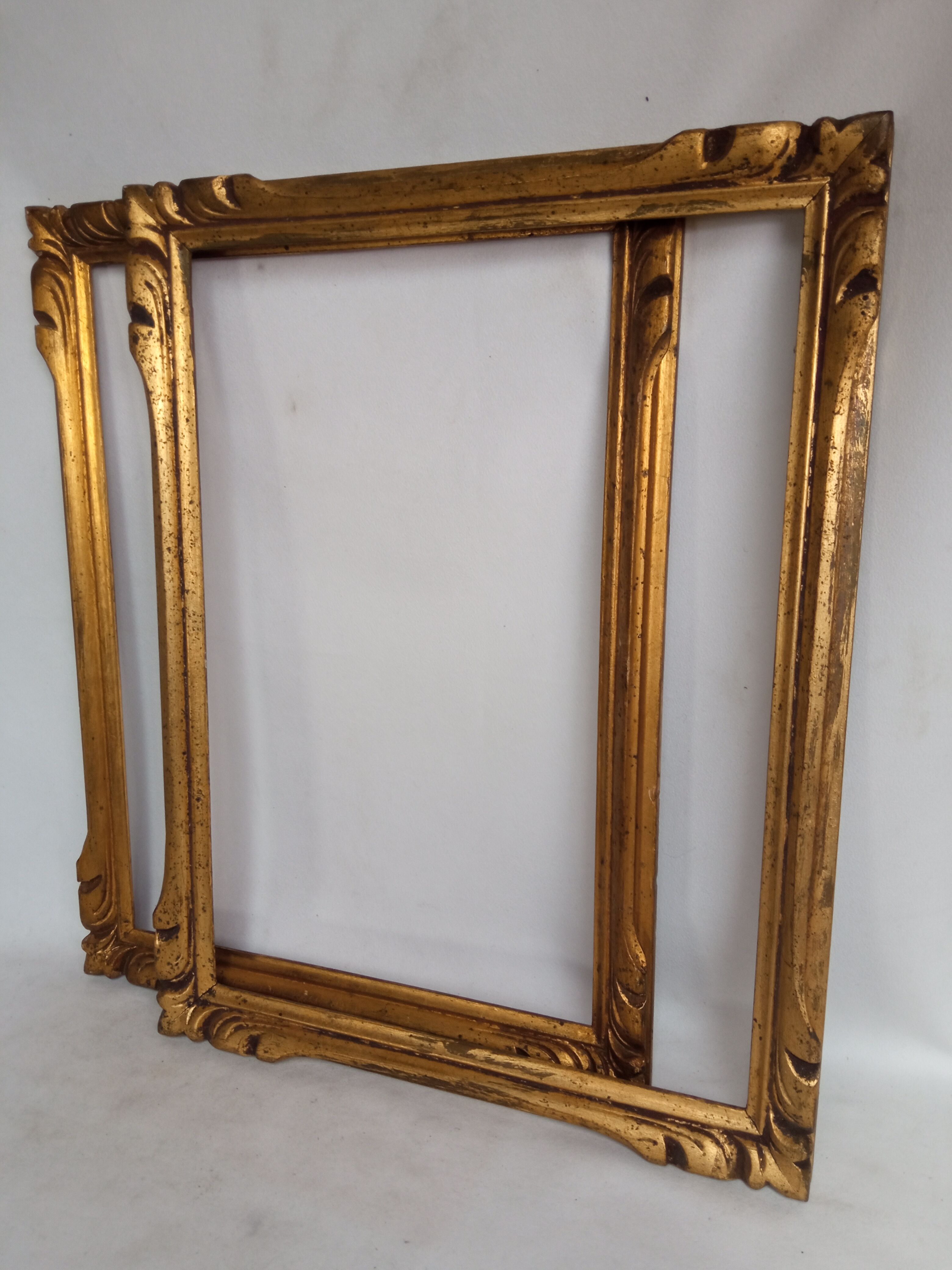 Pair of Montparnasse frames in gilded wood with circa 1960 leaf - 40 x 30 cm