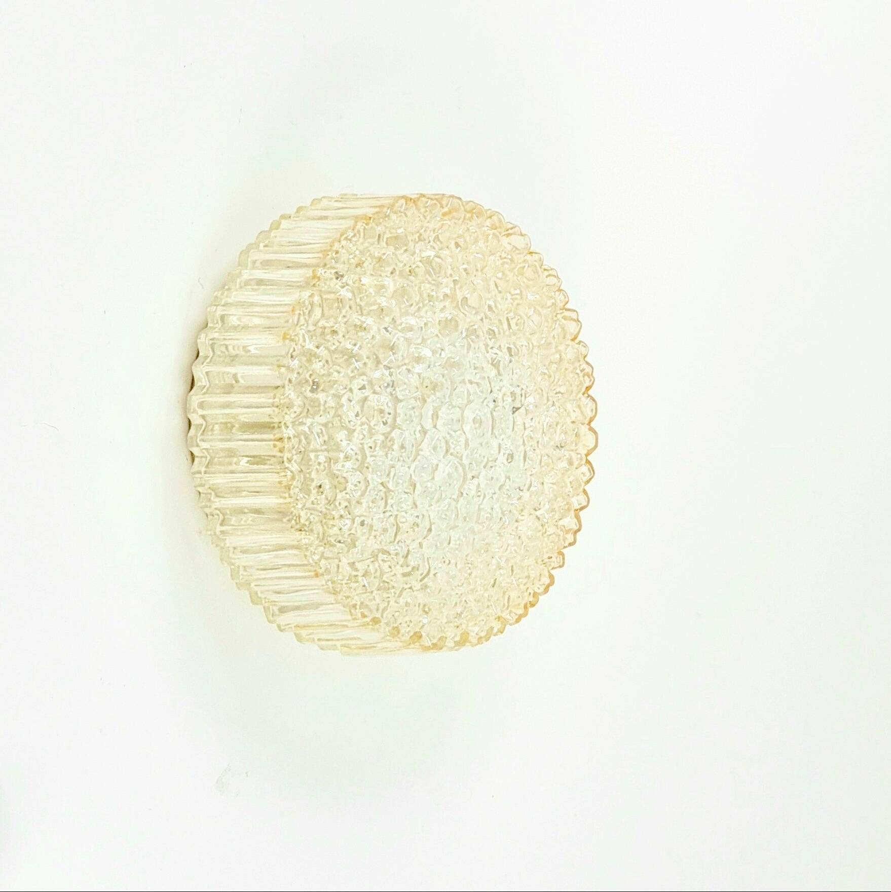 Plafonnier en verre ambré à bulles, style Mid-Century, par H. Tynell pour Limburg, années 1970