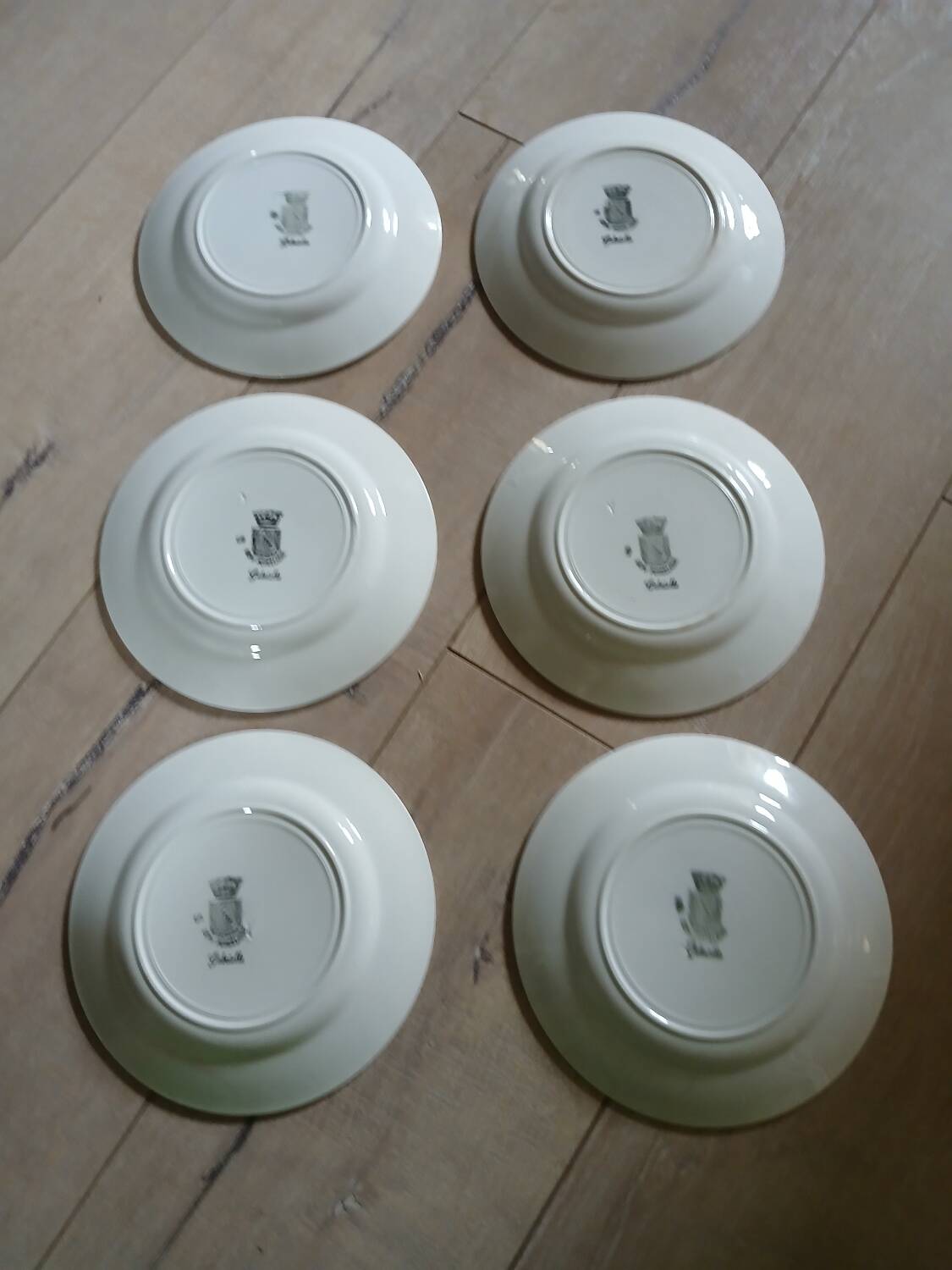 6 antique Saint Amand dessert plates