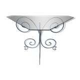 Ancienne console fer forgé dessus verre