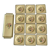 Cake service in Gien earthenware, Butterfly pattern, 1960s.