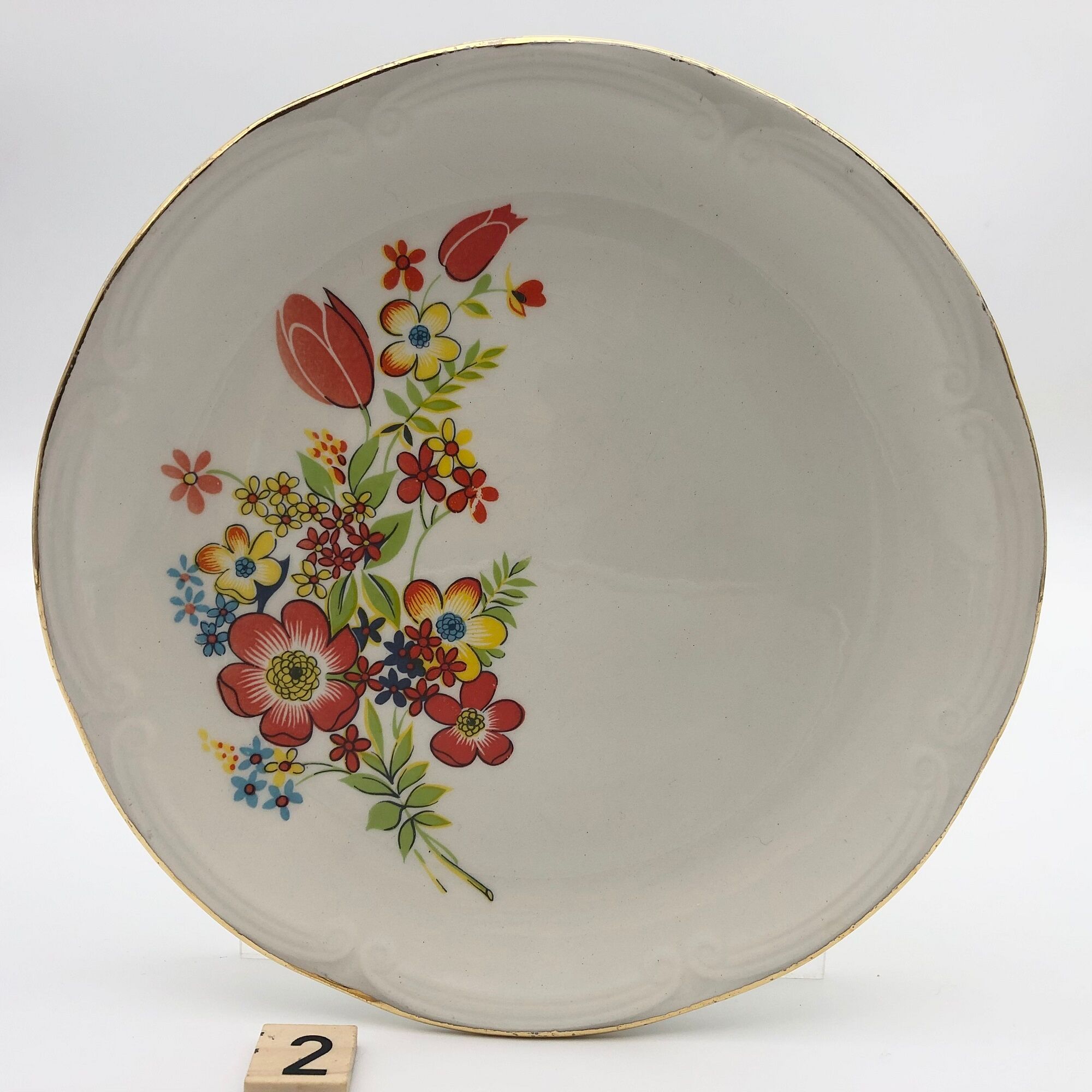 Gien - Riviera model, 6 dessert plates with serving dish.