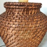 Vintage rattan lamp foot
