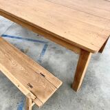 Natural solid oak backrest bench