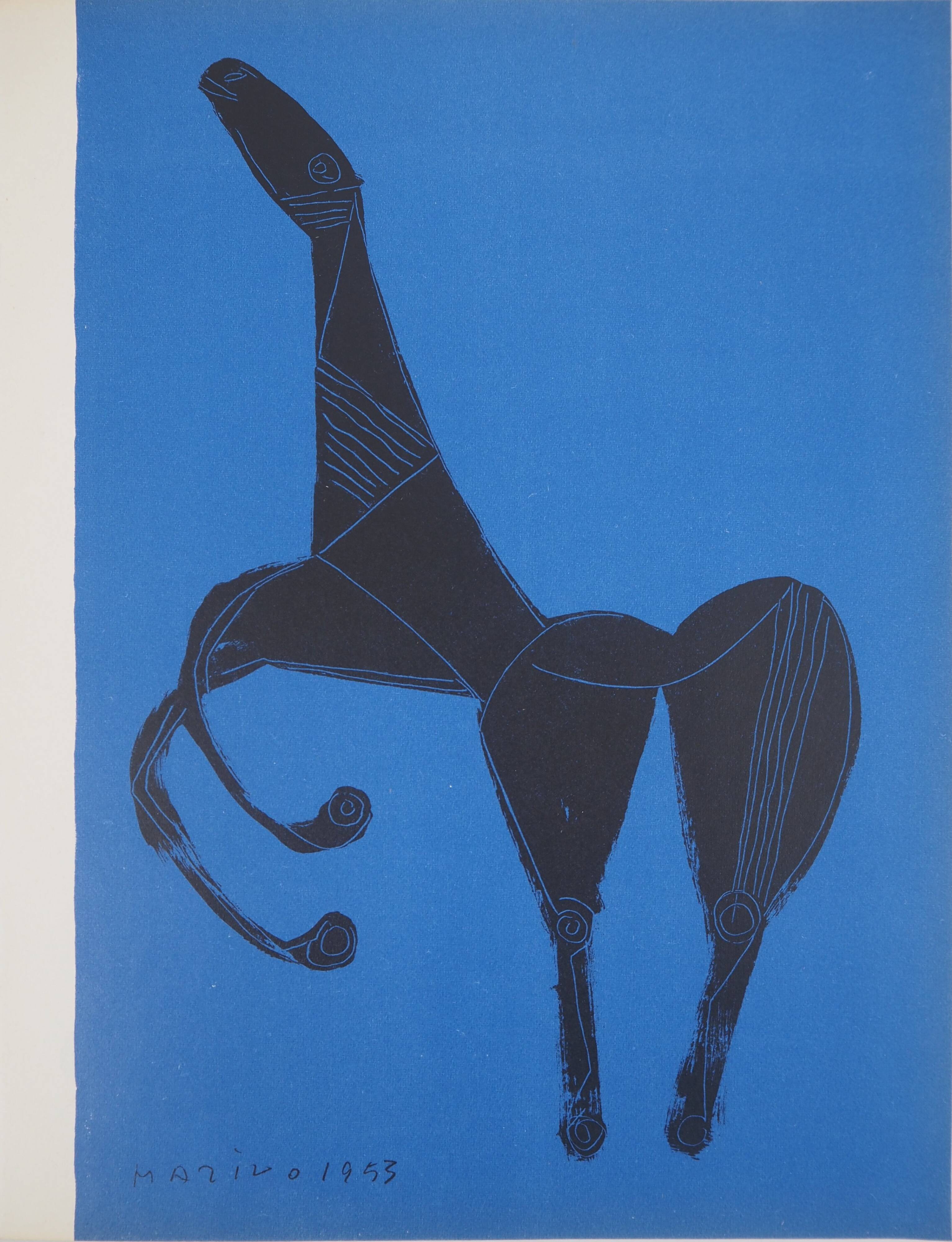 Marino Marini: The Black Horse - Original Signed Lithograph