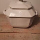 Old sugar bowl in white porcelain