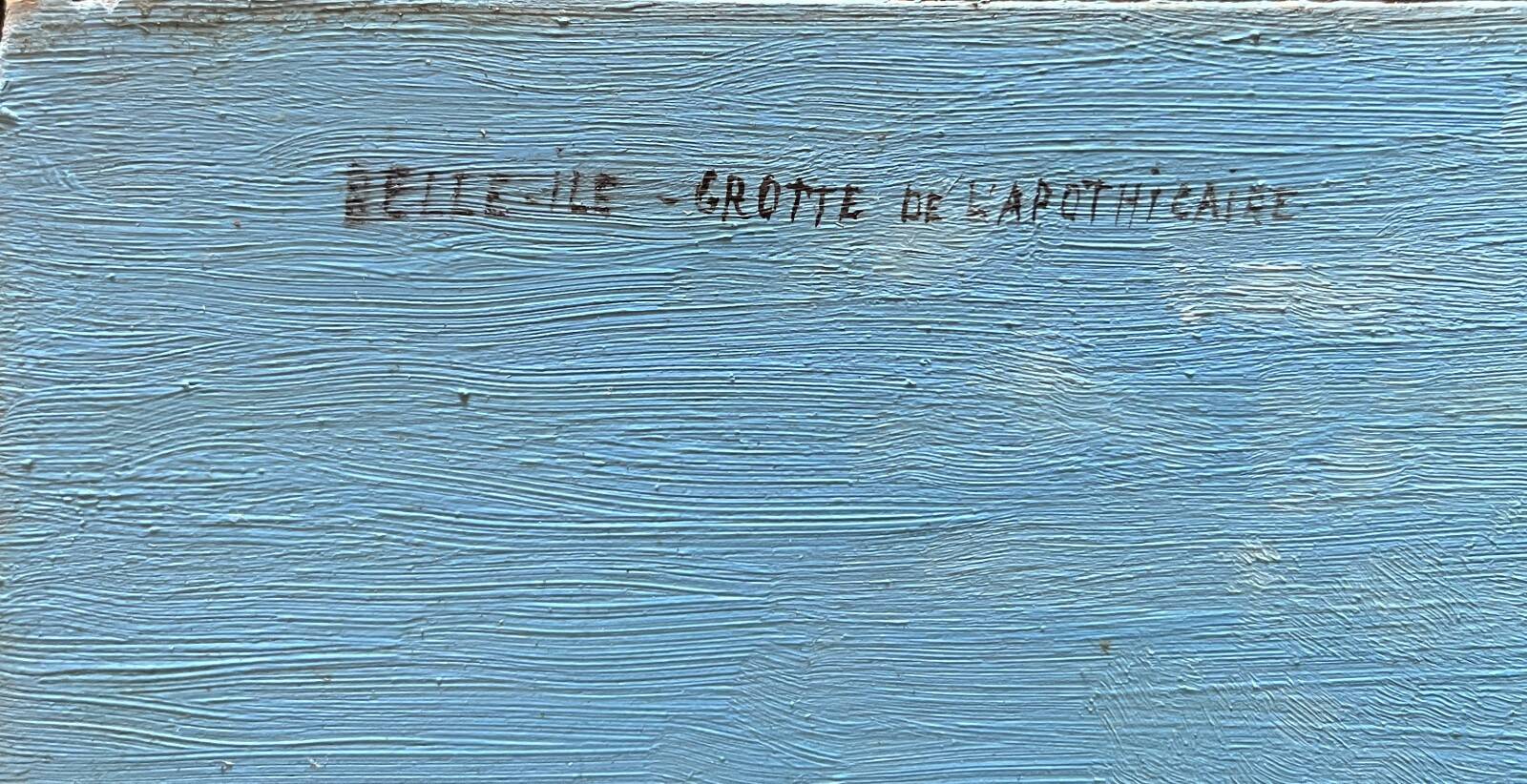 Tableau HSP "Belle-Ile - cave of the apothecary" Marine signed 1960
