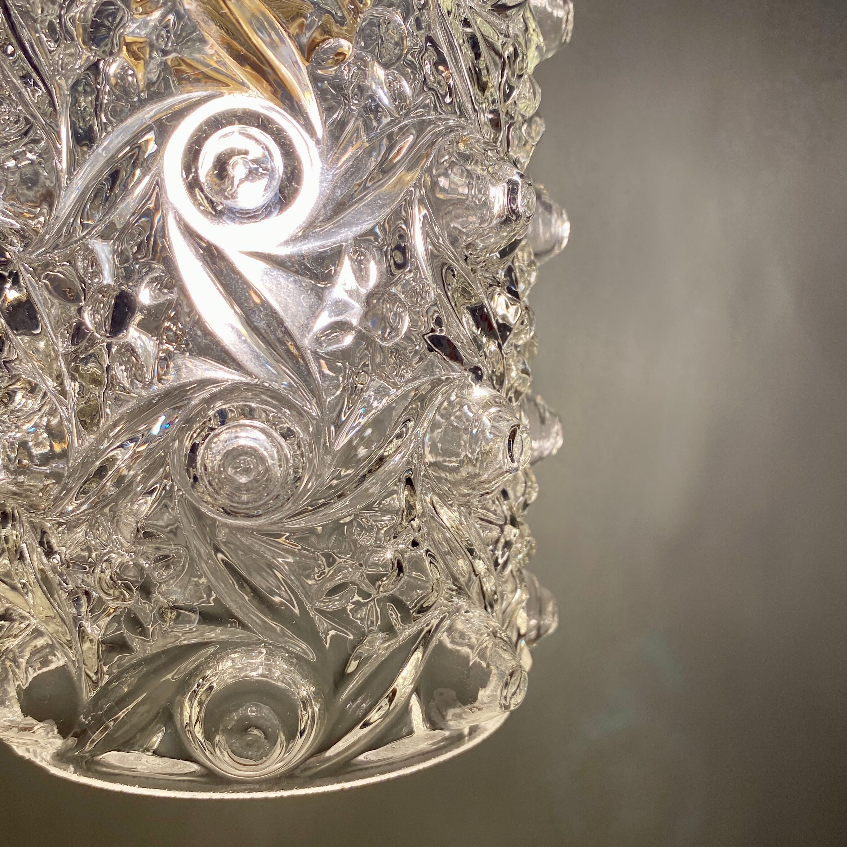 Vintage molded glass globe walker