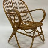 Vintage rattan chair by Dirk van Sliedregt Rohe Noordwolde 1960 from the Netherlands