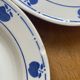 Deep plates with blue apple pattern