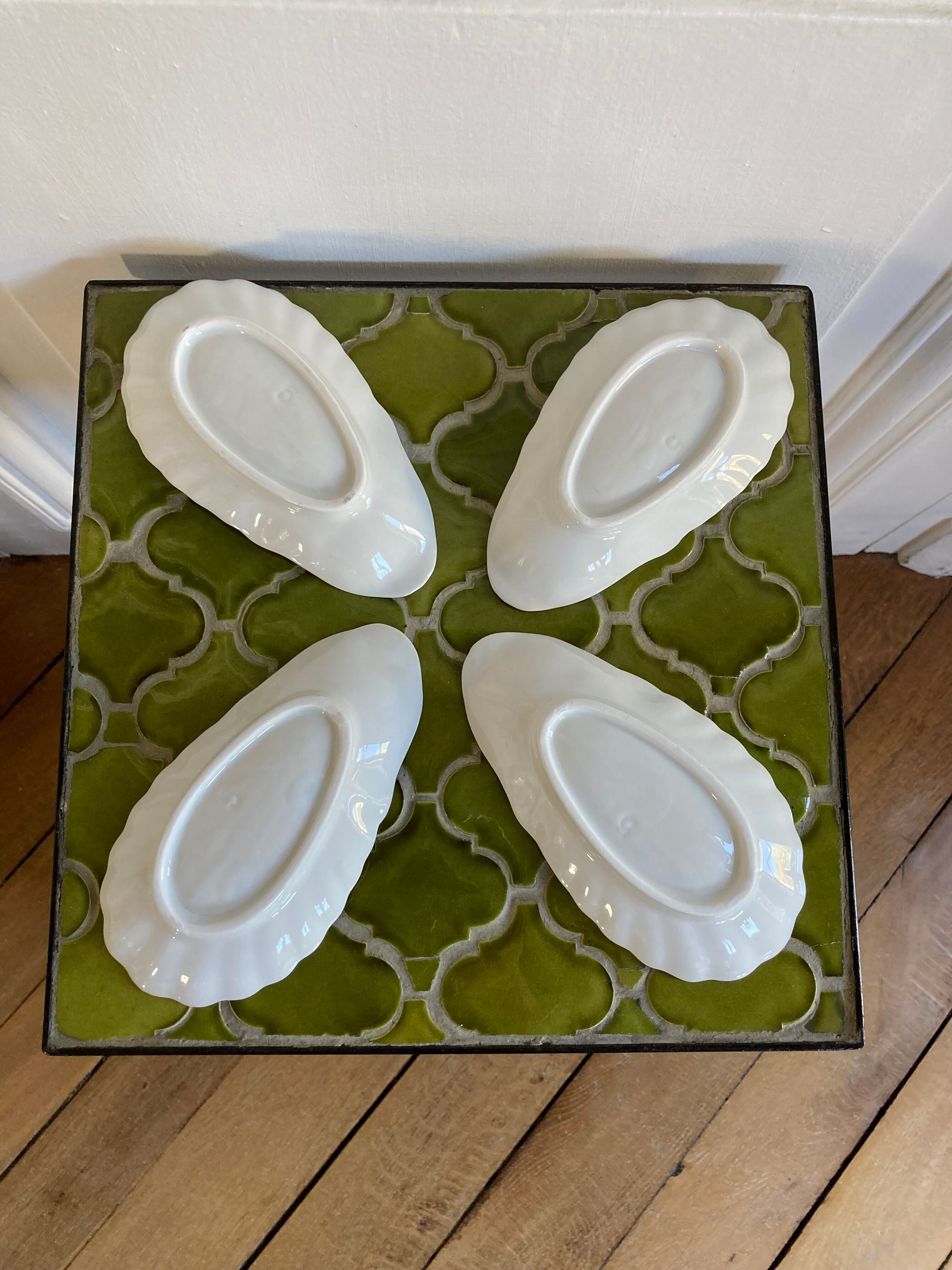 Antique porcelain cups scallops