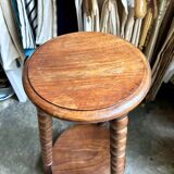 Sellette tripode en bois foncé