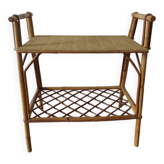 Rattan side table