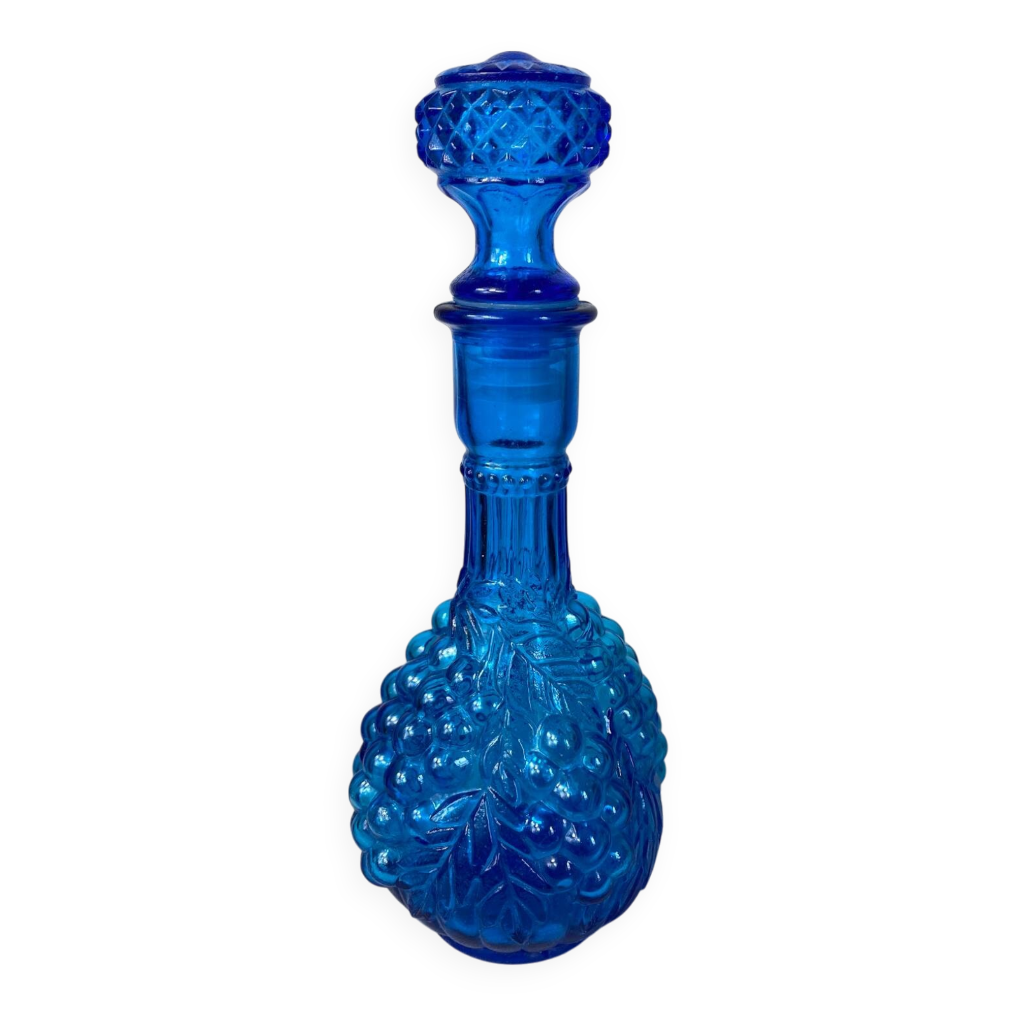Carafe en verre d’empoli bleu