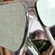 Set of 3 green Formica chairs