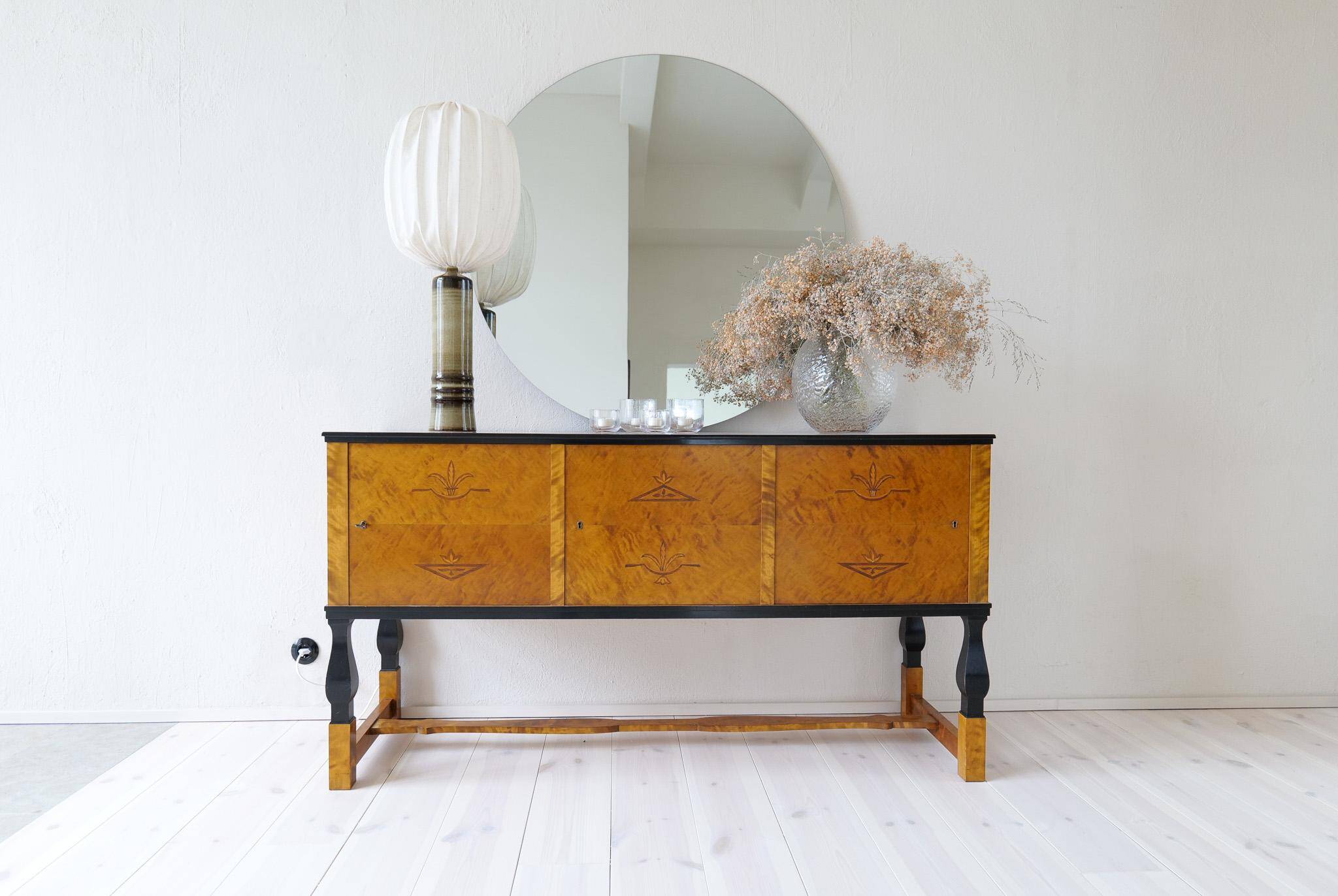 Mid-century modern ceramic table lamp in earthy tones Rörstrand Olle Alberius Sweden