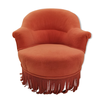 Restored pink velvet toad chair