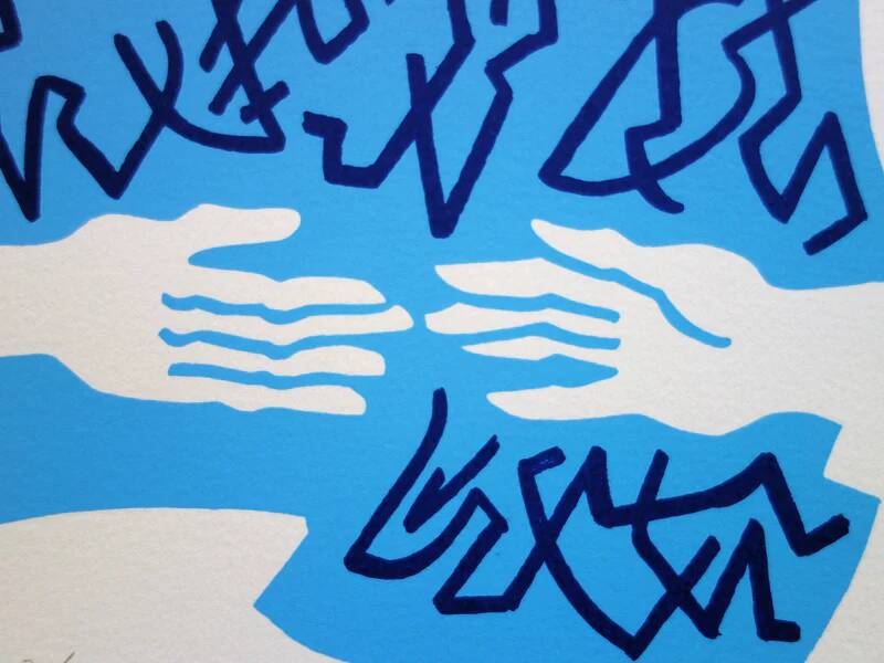 Jean coulot: friendship, original signed silkscreen print