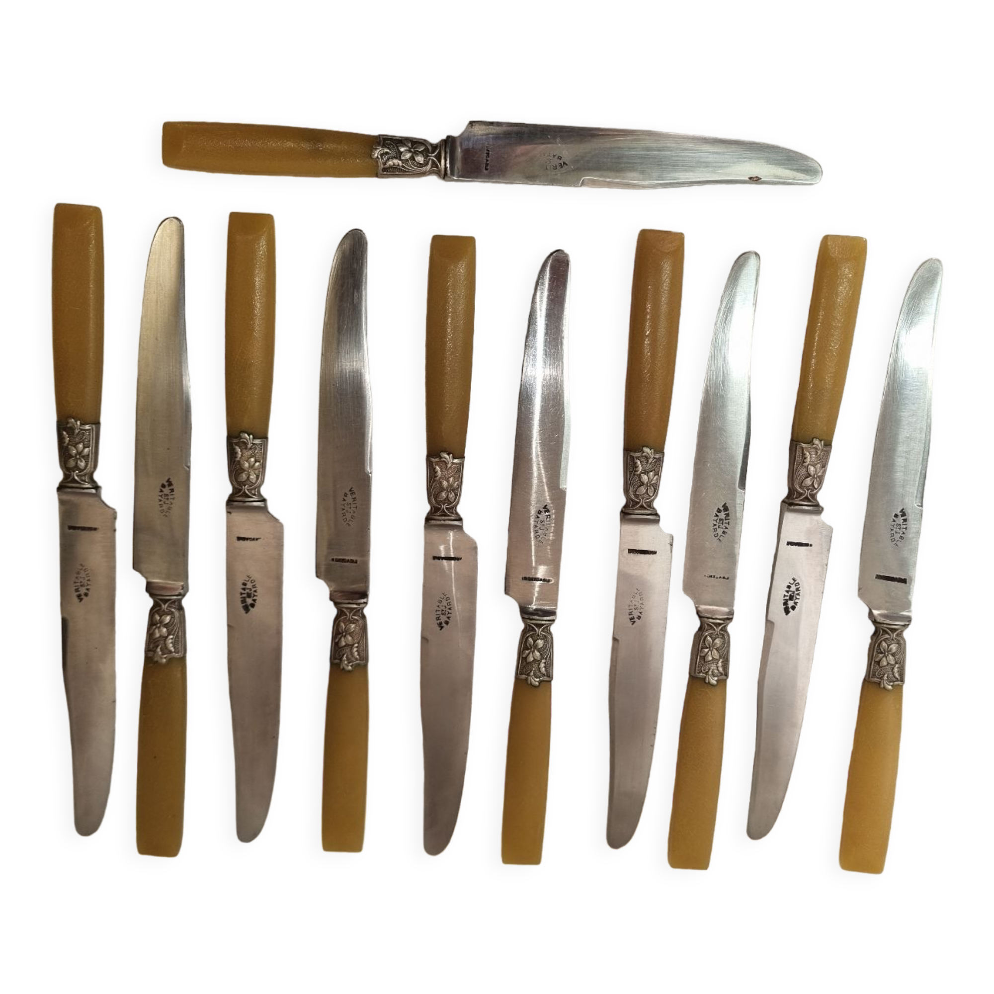 Couteaux corne et argent, début XXéme