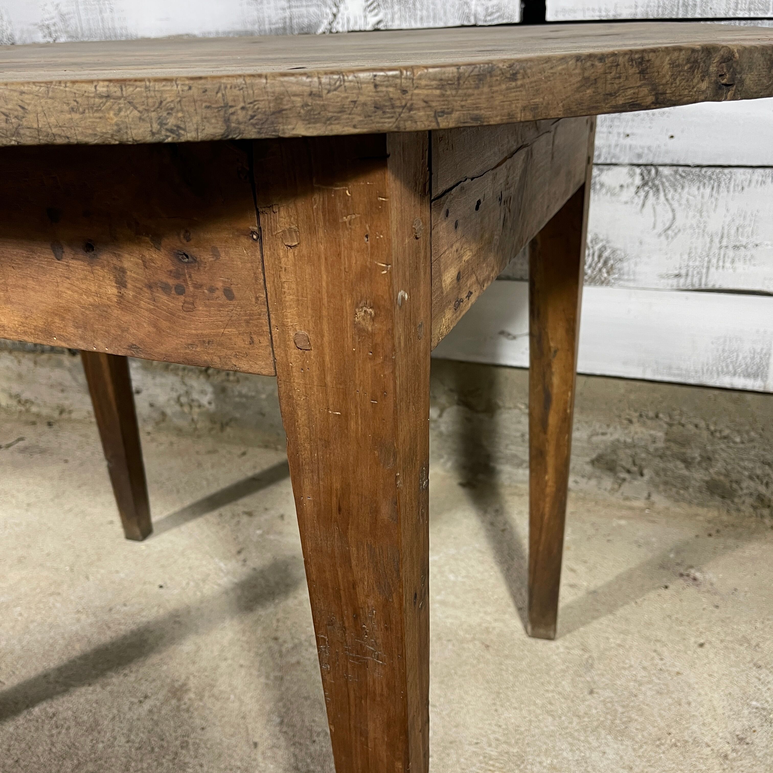 Oval old farmhouse table