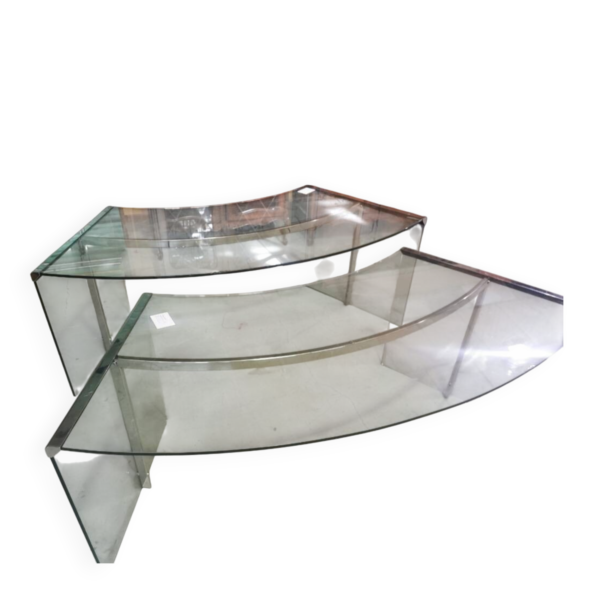 2 glass desks by Radice & Gallotti, 1970