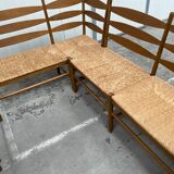 Oak and wicker dining set, 1960s