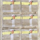 6 Grandes serviettes anciennes damassées monogrammées PA - Métis -56x57 cm