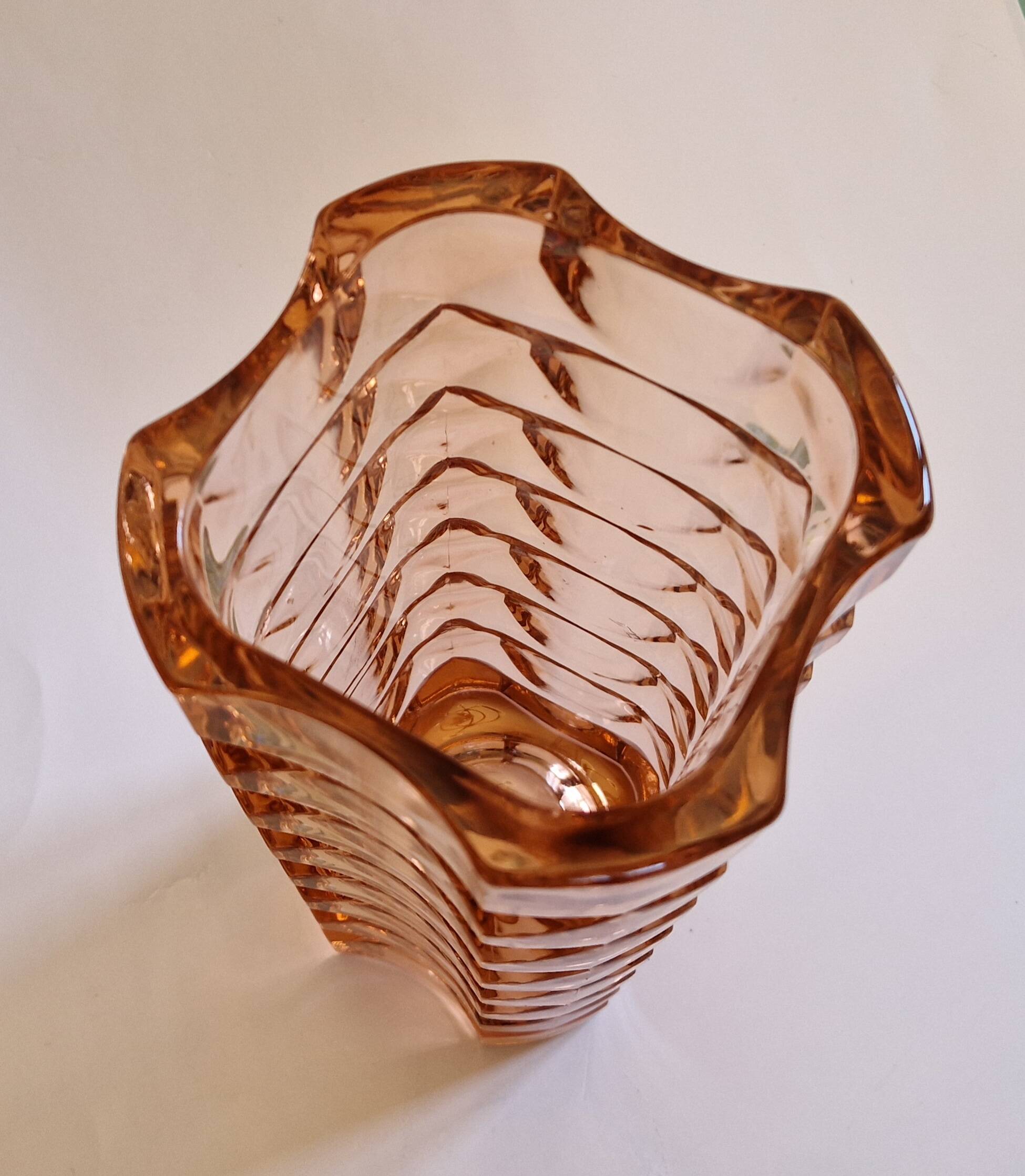 Rosaline pressed glass vase 1970