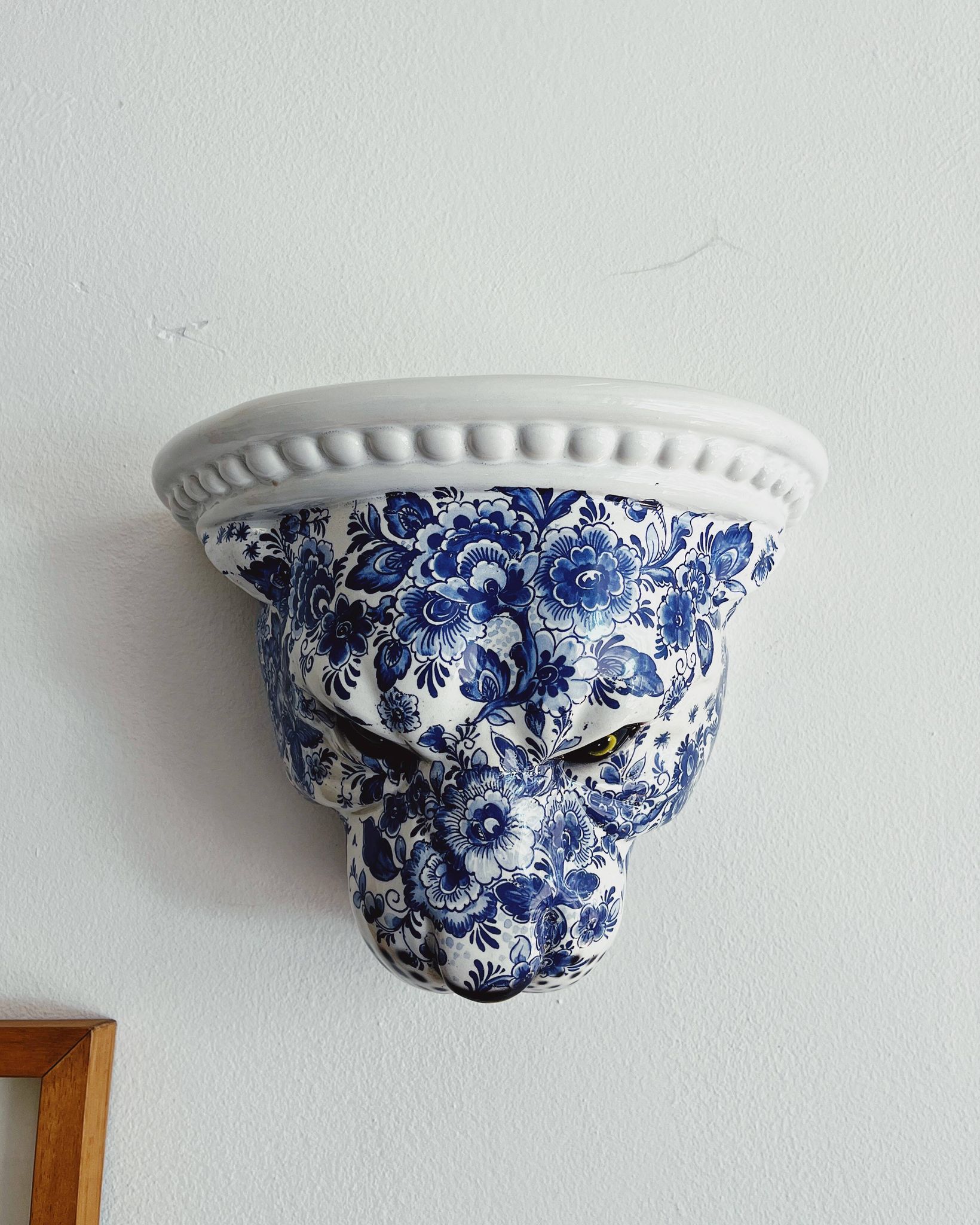 Étagère murale Panther en céramique bleu Delft