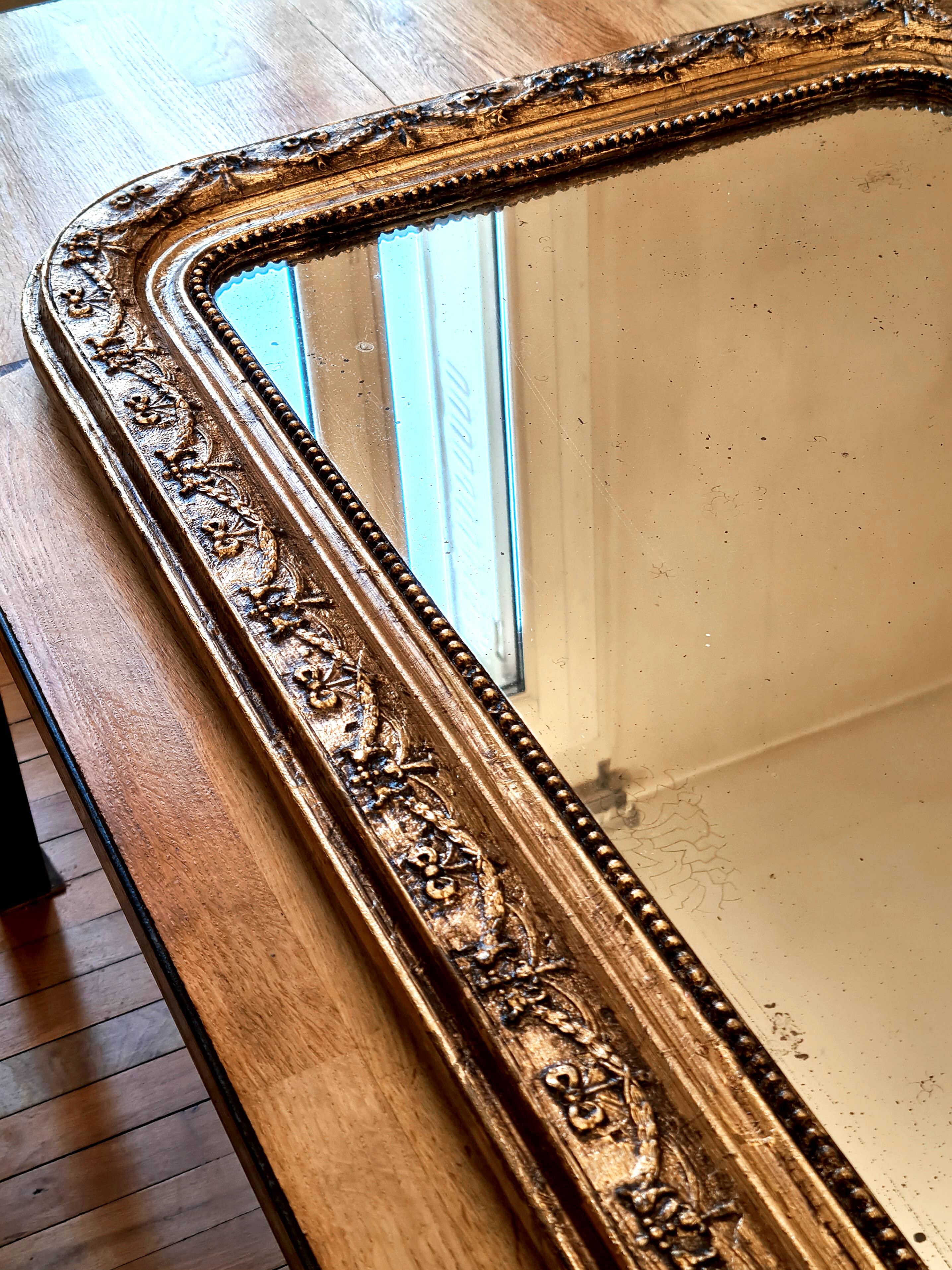 Antique gilded Louis-Philippe mirror – “Adélaïde”