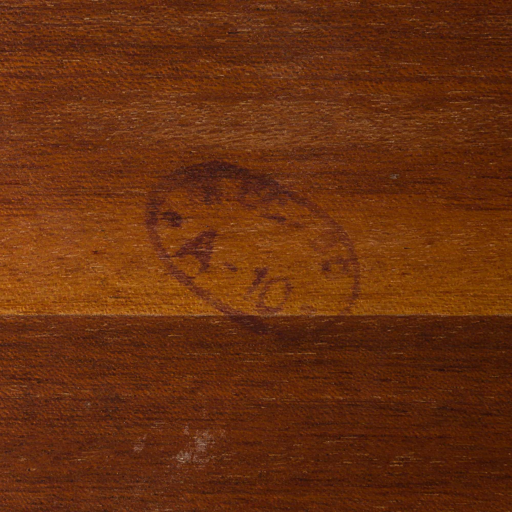 Oval italian mid-century teak mirror - 157x48cm