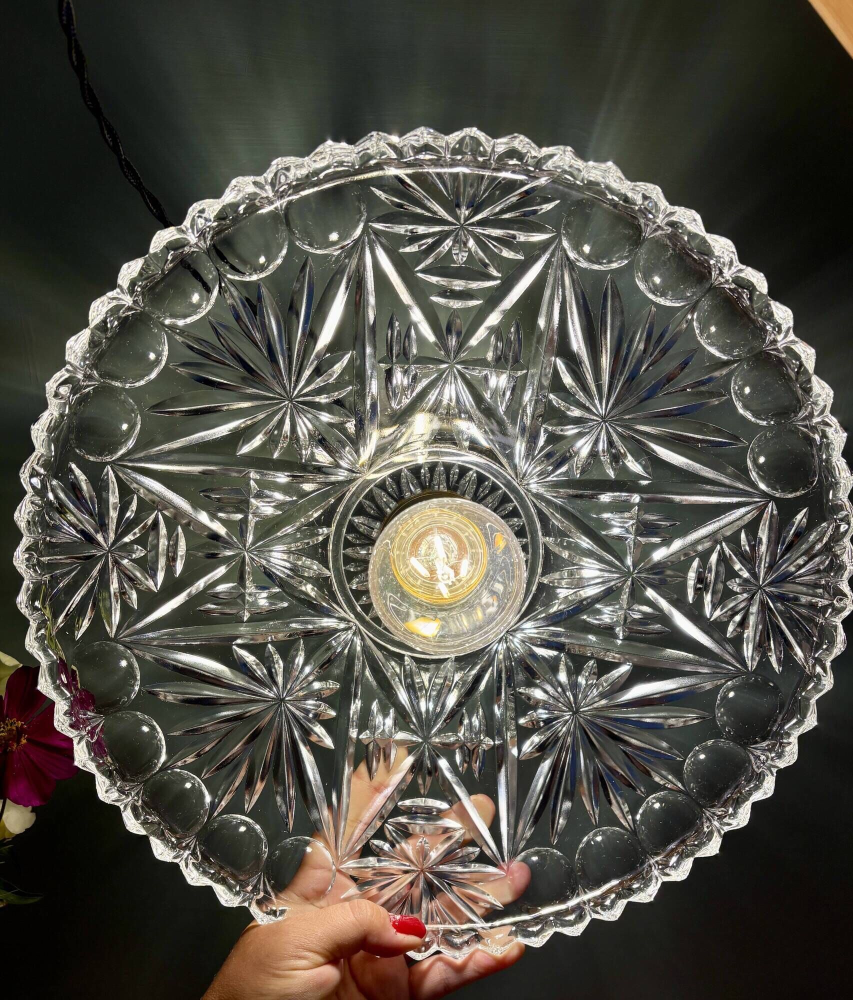 Vintage glass pendant light - tableware collection (CV31) -