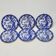 6 Small Dessert Plates in Fine Porcelain with Cherry Blue Decor