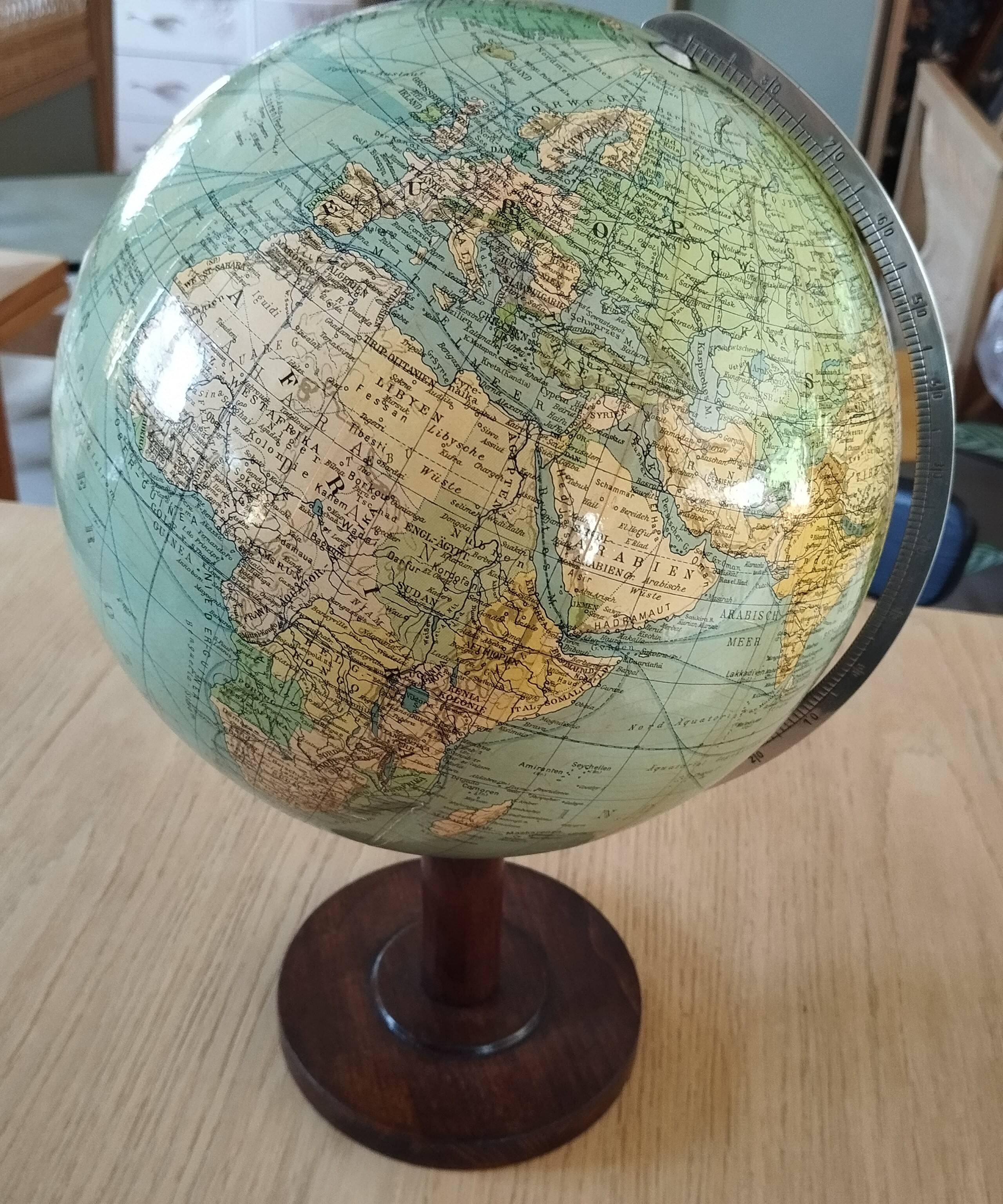 Vintage terrestrial globe Columbus from the 1950s.