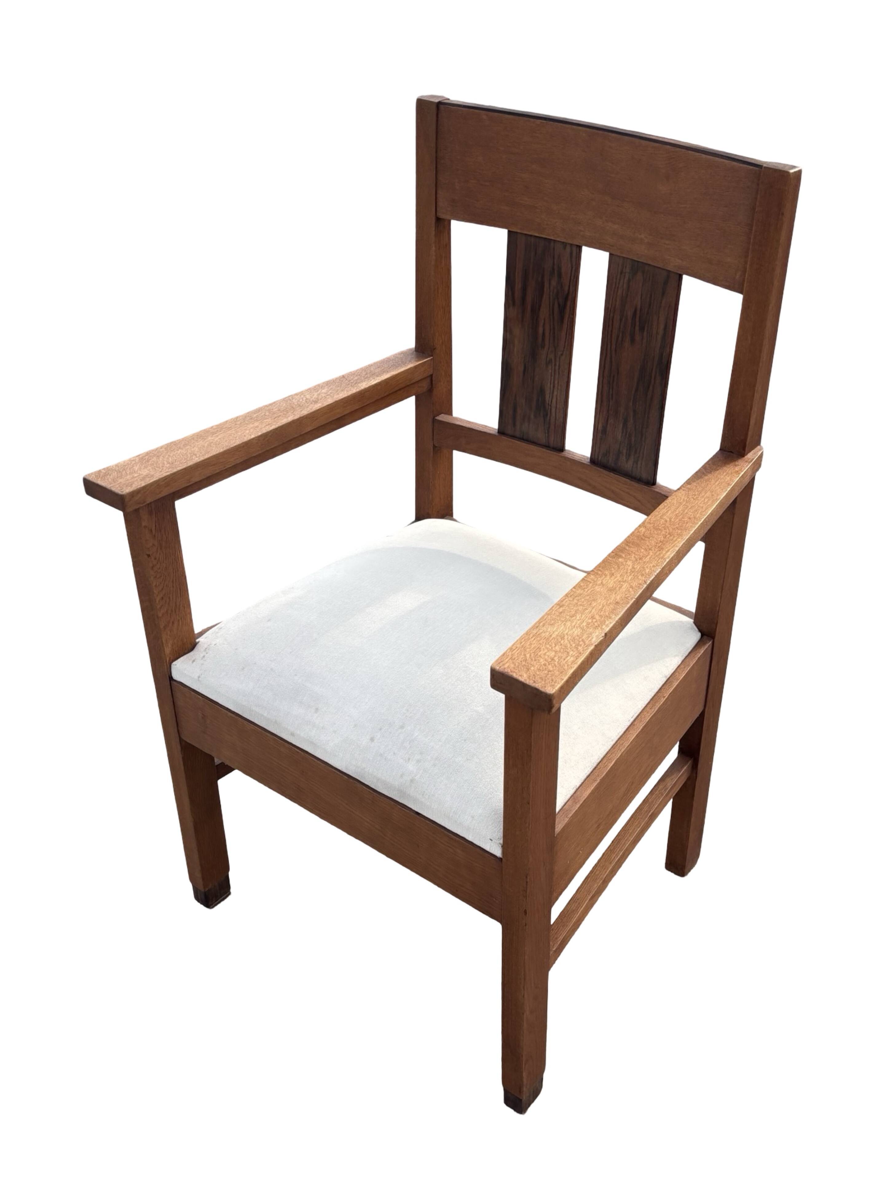 Set of four Art Deco chairs oak Amsterdam School Design 30's