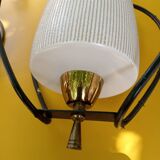 Pair of opaline glass pendant lights