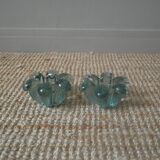 Pair of handcrafted blown glass candlesticks candelabra candlesticks crafts
