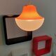 Vintage pendant lamp Orange and white - Vintage chandelier orange and white