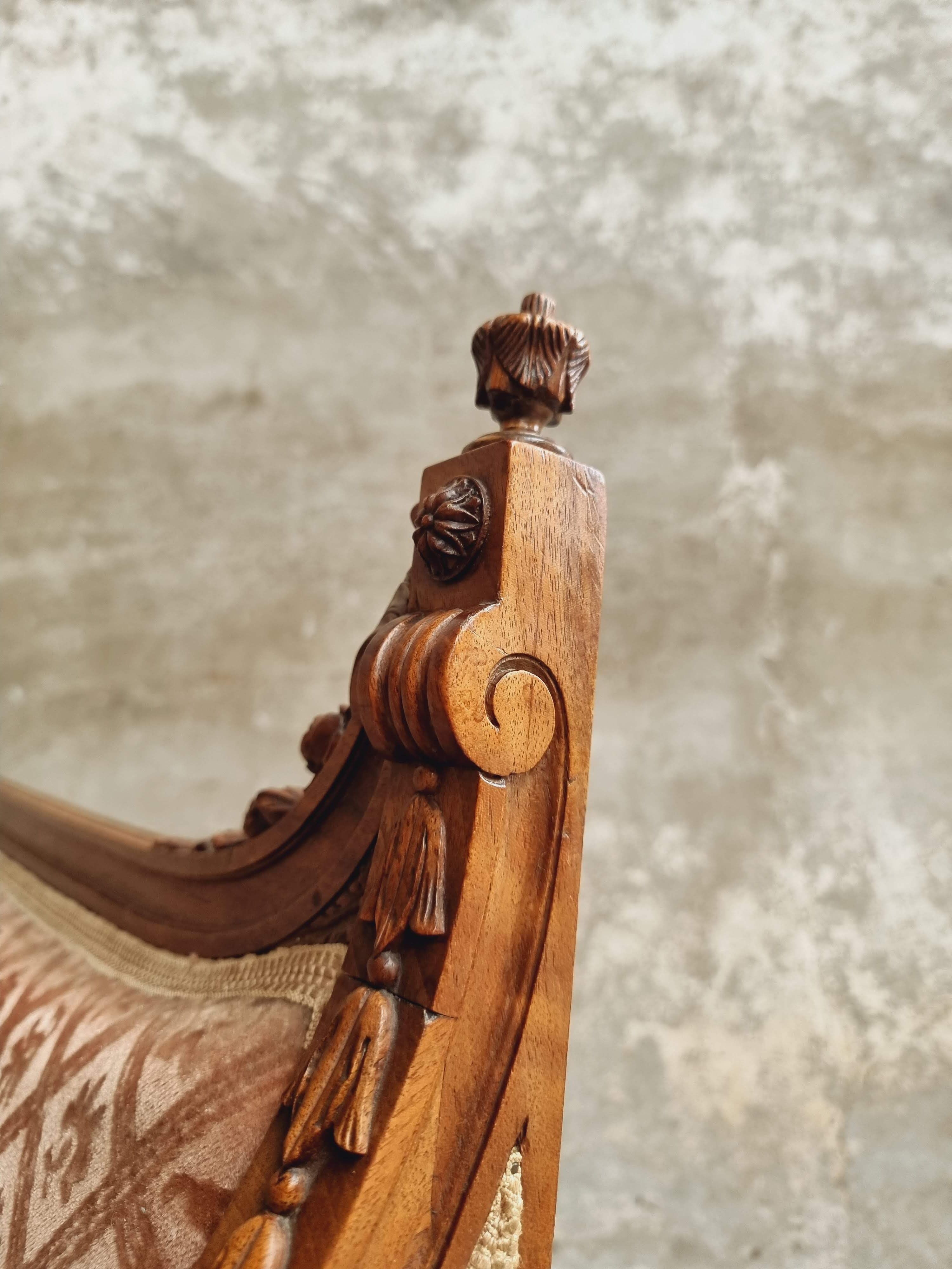 Antique sofa seat classic hall bench old pink